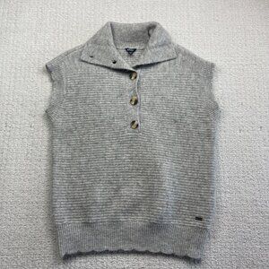 Buffalo David Bitton Sweater Vest Women’s Sz XS Gray Knit Oversized Sleeveless